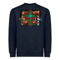 Navy Western Cross Heavyweight Sweatshirt - RanaPortraitStore