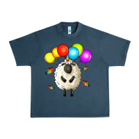Midnight Navy rainbow sheep Urban Heavy Tee - Zillion Design Studio