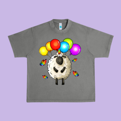 Rainbow Sheep Urban Heavy Tee Designed By Zillion Design Studio