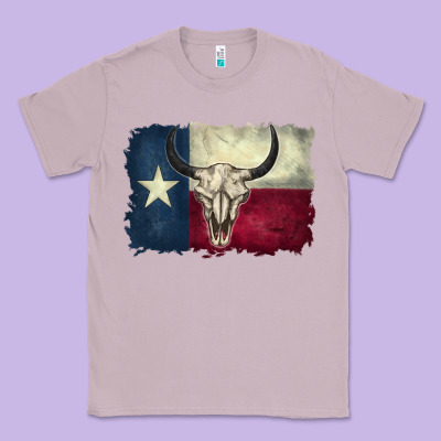 Distressed Tesas Flag Classic Tee Designed By Barkaloodesign