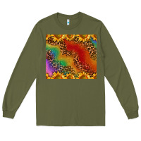 Army Green pride sunflower  rainbow leopard Long Sleeve Tee - AdoDesignShop
