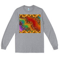 Heather Grey pride sunflower  rainbow leopard Long Sleeve Tee - AdoDesignShop