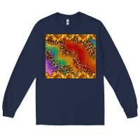 Navy pride sunflower  rainbow leopard Long Sleeve Tee - AdoDesignShop