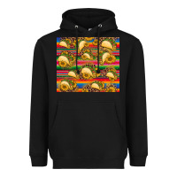 Black tacos and sunflowers with serape leopard background Heavyweight Hoodie - BarkalooDesign