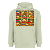 Matcha tacos and sunflowers with serape leopard background Heavyweight Hoodie - BarkalooDesign