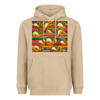 Mushroom tacos and sunflowers with serape leopard background Heavyweight Hoodie - BarkalooDesign