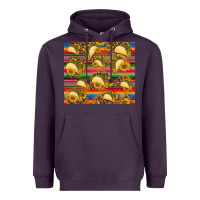 Plum tacos and sunflowers with serape leopard background Heavyweight Hoodie - BarkalooDesign