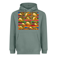Sage tacos and sunflowers with serape leopard background Heavyweight Hoodie - BarkalooDesign