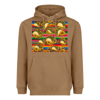 Toasted Coconut tacos and sunflowers with serape leopard background Heavyweight Hoodie - BarkalooDesign