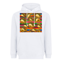 White tacos and sunflowers with serape leopard background Heavyweight Hoodie - BarkalooDesign
