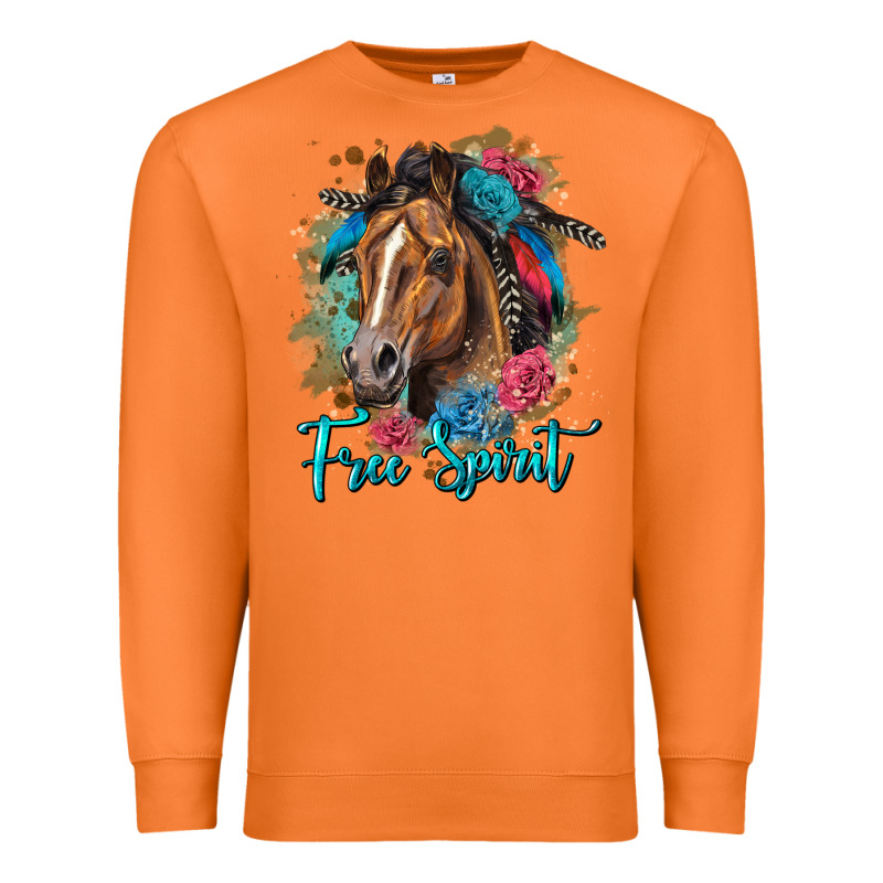 Free Spirit Quarter Horse Floral Premium Sweatshirt by LillyAllenDesigns | Teevron