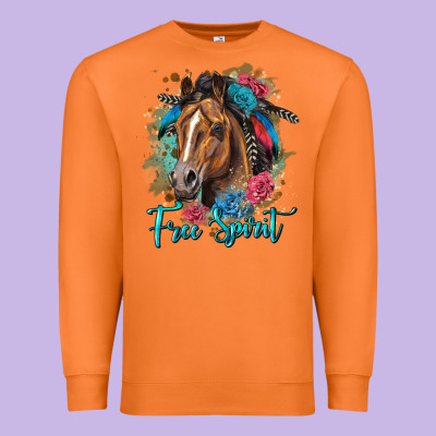 Free Spirit Quarter Horse Floral Premium Sweatshirt Designed By Lillyallendesigns