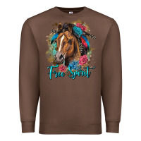 Chestnut free spirit quarter horse floral Premium Sweatshirt - LillyAllenDesigns