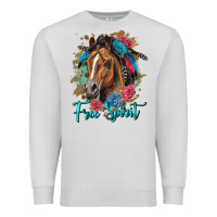 Dove Grey free spirit quarter horse floral Premium Sweatshirt - LillyAllenDesigns