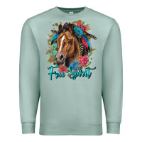 Seafoam free spirit quarter horse floral Premium Sweatshirt - LillyAllenDesigns