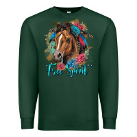 Sports Green free spirit quarter horse floral Premium Sweatshirt - LillyAllenDesigns