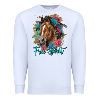 White free spirit quarter horse floral Premium Sweatshirt - LillyAllenDesigns