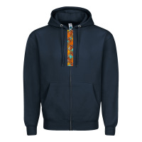 Navy fall leaf Zipper Hoodie - BundleAndBundleShop
