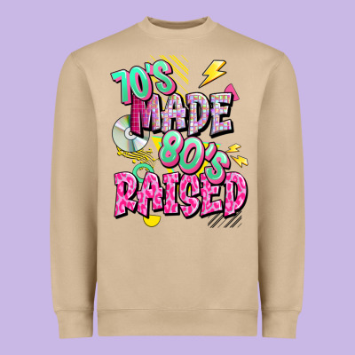 70s Made 80s Raised Heavyweight Sweatshirt Designed By Texasbilliewilder
