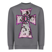 Storm Cowhide Pink Gemstone Cross Heavyweight Sweatshirt - RanaPortraitStore