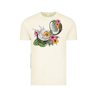Vintage Arctic coconut with tropical leavers and flowers Vintage Tee - BarkalooDesign