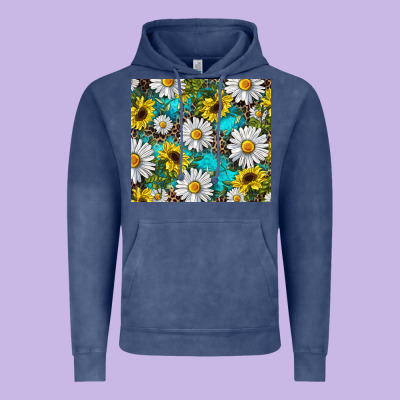 Western Daisy And Sunflower Vintage Hoodie Designed By Ranaportraitstore