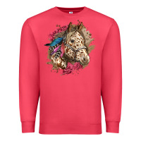 Cardinal Floral Appaloosa Horse With Feathers Premium Sweatshirt - LillyAllenDesigns