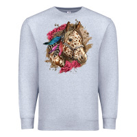 Heather Grey Floral Appaloosa Horse With Feathers Premium Sweatshirt - LillyAllenDesigns