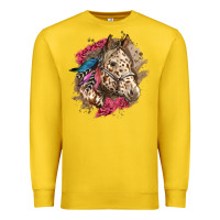 Lemon Floral Appaloosa Horse With Feathers Premium Sweatshirt - LillyAllenDesigns