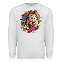 Oatmeal Heather Floral Appaloosa Horse With Feathers Premium Sweatshirt - LillyAllenDesigns