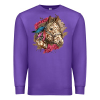 Purple Floral Appaloosa Horse With Feathers Premium Sweatshirt - LillyAllenDesigns