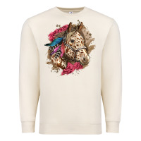 Sandshell Floral Appaloosa Horse With Feathers Premium Sweatshirt - LillyAllenDesigns
