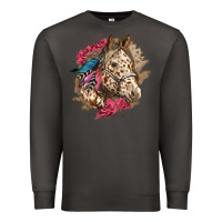 Smoke Floral Appaloosa Horse With Feathers Premium Sweatshirt - LillyAllenDesigns