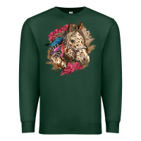 Sports Green Floral Appaloosa Horse With Feathers Premium Sweatshirt - LillyAllenDesigns