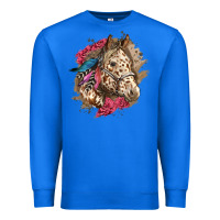 True Royal Floral Appaloosa Horse With Feathers Premium Sweatshirt - LillyAllenDesigns