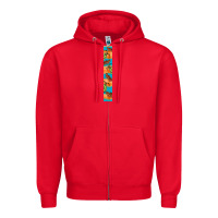 Red fall pumkin Zipper Hoodie - BundleAndBundleShop