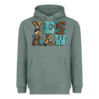 Sage western sunflowers turquoise leopard yee haw Heavyweight Hoodie - BarkalooDesign