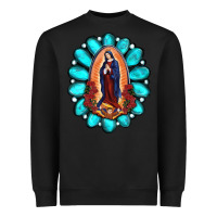 Black Gemstone Lady Of Guadalupe Heavyweight Sweatshirt - RanaPortraitStore