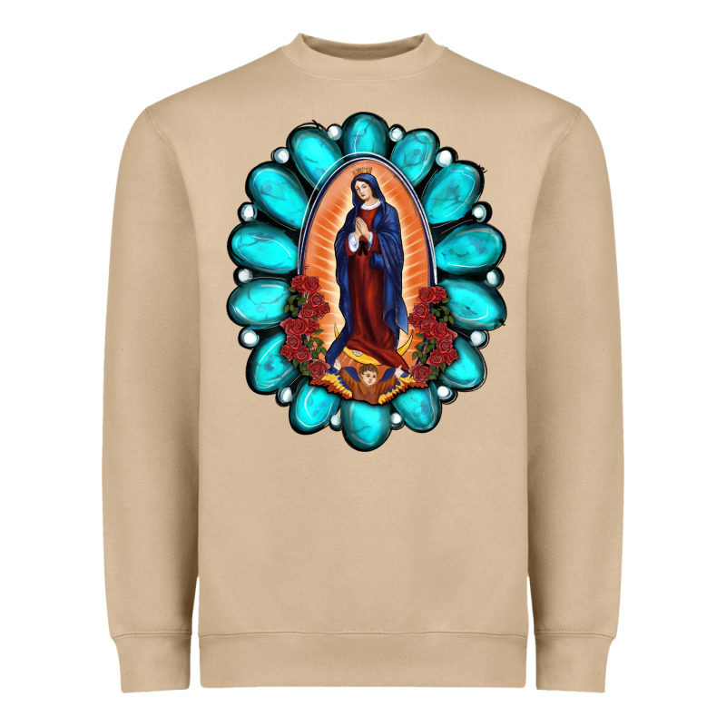 Gemstone Lady Of Guadalupe Heavyweight Sweatshirt by RanaPortraitStore | Teevron