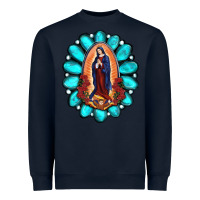Navy Gemstone Lady Of Guadalupe Heavyweight Sweatshirt - RanaPortraitStore