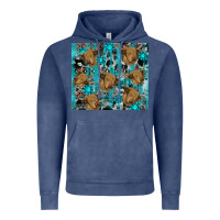 Vintage Denim western aztec highland cow Vintage Hoodie - RanaPortraitStore