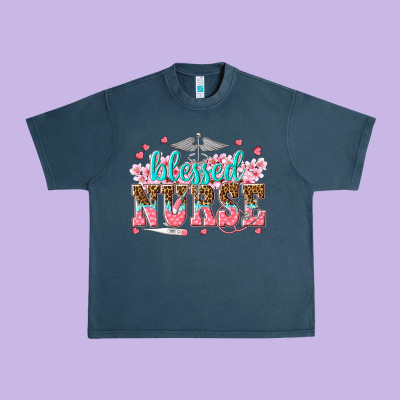 Blessed Nurse Urban Heavy Tee Designed By Texasbilliewilder