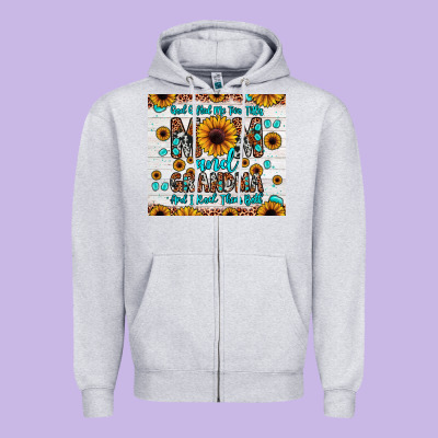 God Gifted Me Two Titles Mom And Grandma And I Rock Them Both Zipper Hoodie Designed By Jahusdesignshop