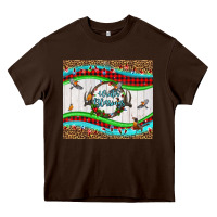 Chocolate Brown winter blessings leopard Heavy Core Tee - LillyAllenDesigns