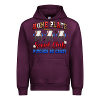 Mauve Wine home plate social club pitches be crazy Urban Hoodie - Artiststas