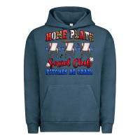 Pigment Midnight Navy home plate social club pitches be crazy Urban Hoodie - Artiststas