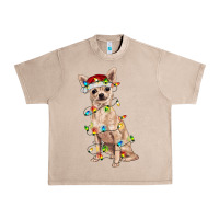 French Oak Chihuahua with christmas lights Urban Heavy Tee - RanaPortraitStore