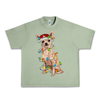 Oil Green Chihuahua with christmas lights Urban Heavy Tee - RanaPortraitStore