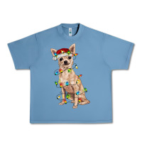 Pebble Blue Chihuahua with christmas lights Urban Heavy Tee - RanaPortraitStore