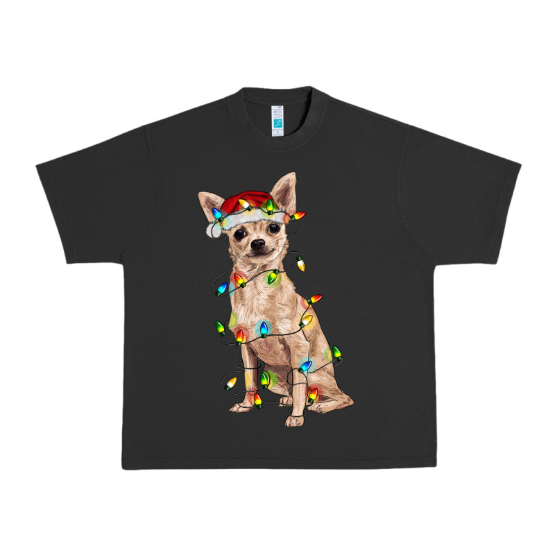 Chihuahua With Christmas Lights Urban Heavy Tee by RanaPortraitStore | Teevron